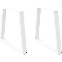 Dining Table Legs V-Shape 2 pcs White 100x(72-73.3) cm Steel