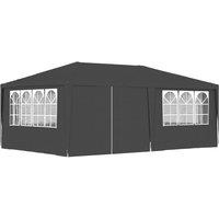 Professional Party Tent with Side Walls 4x6 m Anthracite 90 g/m?