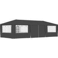Berkfield Home Professional Party Tent with Side Walls 4x9 m Anthracite 90 g/m? in Black