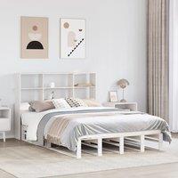 Bookcase Bed without Mattress White 120x190 cm Small Double Solid Wood