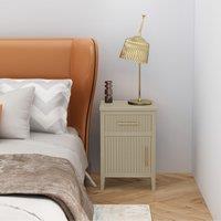 Cabinet Bits Monti 1 Drawer 1 Door Bedside Table in Beige