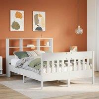 Bed Frame without Mattress White 140x190 cm Solid Wood Pine