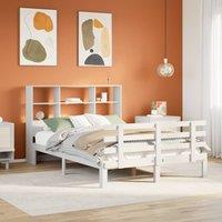 Berkfield Home Bookcase Bed without Mattress White 140x200cm Solid Wood Pine | Size: 140x200 cm