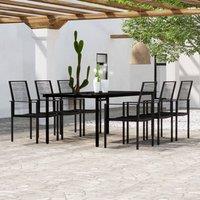 Berkfield Home 7 Piece Garden Dining Set Black