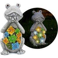 ILFD Group Ltd Solar Frog Garden Ornament in Grey | Size: 12 Pack