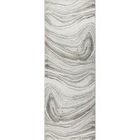 Livabliss Roma-Modern Grey Brown Green Living Dining Bedroom Rug in Light Grey | Size: 80 cm x 220 cm