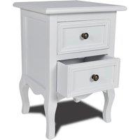 Nightstand with 2 Drawers MDF White