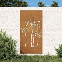 Berkfield Home Garden Wall Decoration 105x55 cm Corten Steel Palm Tree Design in Brown
