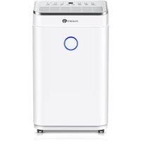 PureMate 20L/Day Portable & Compact Dehumidifier w/ 6.5 Litre Tank Capacity, Digital Display, Continuous Drainage, Laundry Drying & 24Hr Timer