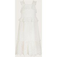 Monsoon Girl's Zahara Broderie Dress Ivory | Size: 4 Years