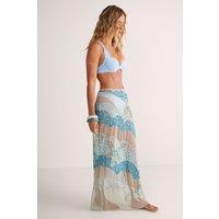 Starfish Wave Beaded Sheer Maxi Beach Skirt