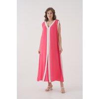HOXTON GAL Women's Oversized Sleeveless V-Neck Maxi Dress in Coral