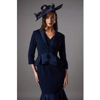 Coast Women's Satin Back Crepe Tailored Jacket With Peplum in Navy | Size: 8