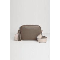 Betsy & Floss Women's 'Verona' Crossbody Tassel Bag With Pastel Strap in Taupe