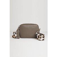 'Verona' Crossbody Tassel Bag With Leopard Strap