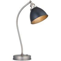 Netlighting Franklin Task Table Lamp Aged Pewter Plate Matt Black Paint in Grey