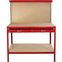 Monstershop Workbench With Pegboard & Drawer In Red