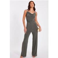 Quiz Women's Khaki Buckle Detail Jumpsuit | Size: 14