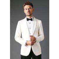Burton Men's White Slim Fit Shawl Collar Tuxedo Jacket | Size: 38S