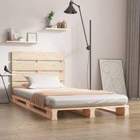Berkfield Home Bed Frame 90x200 cm Solid Wood Pine in Brown