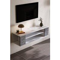 Wall Mounted Floating TV Stand with 2-Layer Shelves
