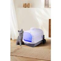 Large Enclosed Cat Litter Box with Disinfection Light