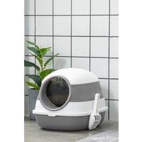 40x35x40cm Silicone Fully Enclosed Grey Folding Cat Litter Box