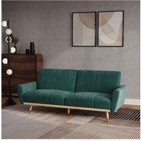 Modern Velvet 3 Seater Sofa Bed Recliner Couch with Wood Legs