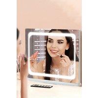 Living and Home Hollywood Dressing Table Lighted Vanity Desktop Makeup Mirror in White