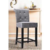 Modern Ice Velvet Tufted Bar Stool with Nailhead Trim