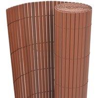 Berkfield Home Double-Sided Garden Fence PVC 90x500 cm Brown