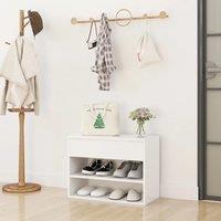 Berkfield Home Shoe Bench White 60x30x45 cm Engineered Wood | Size: 60 x 30 x 45 cm