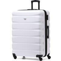 Flight Knight 25 Medium Suitcase Check-in Hold Luggage Hard Shell 4 Wheels TSA Lock in Off-White | Size: Large
