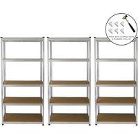 Monstershop 3 x E-Rax Galvanised Racking in Silver