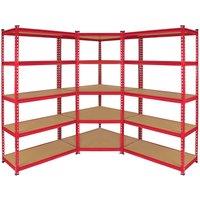 Monstershop Z-Rax 90cm Racking Bundle: Corner Shelving & 2 Garage Racking Bays in Red