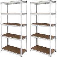 Monstershop 2 x White Racking Units 90 x 40 x 180