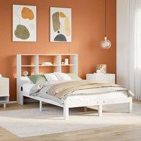 Berkfield Home Bookcase Bed without Mattress White 120x200cm Solid Wood Pine | Size: Small Double