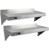 Monstershop 2 x KuKoo Stainless Steel Shelves 1000mm x 300mm in Silver