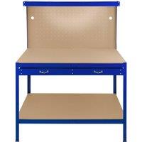 Monstershop Workbench with Pegboard, Drawer & Light - Blue