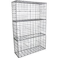 Monstershop Gabion Baskets 100 x 50 x 30cm / 3 Pack in Silver | Size: 100 x 50 x 30 cm