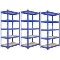 Monstershop 3 x Q-Rax Blue Metal Racking Units 120 x 50 x 180cm | Size: 120 x 50 x 180 cm