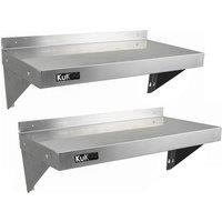 Monstershop 2 x KuKoo Stainless Steel Shelves 900mm x 300mm in Silver
