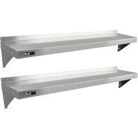Monstershop 2 x KuKoo Stainless Steel Shelves 1500mm x 300mm in Silver