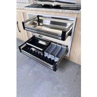 81.4cm Stainless Steel Cabinet Pull-Out Basket Kitchen Pantry