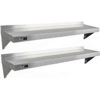 Monstershop 2 x KuKoo Stainless Steel Shelves 1400mm x 300mm in Silver