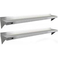 Monstershop 2 x KuKoo Stainless Steel Shelves 1940mm x 300mm in Silver