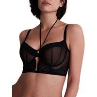 Aubade Women's Sumptuous Waves Half Cup Bustier in Black | Size: 36E