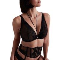 Aubade Women's Sumptuous Waves Triangle Plunge Bra in Black | Size: 30E