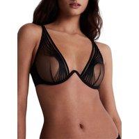 Aubade Women's Sumptuous Waves Plunge Single Wire Bra in Black | Size: 32C