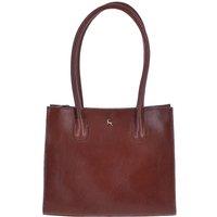 Vegetable Tanned Real Leather Two Section With Mid Purse Bag